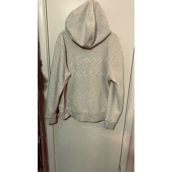 Old Navy Stay True Off White Hoodie Zip Up Womens SZ XL - Picture 4 of 9